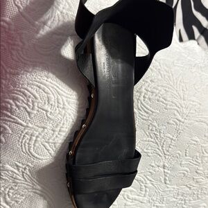 Agl Black Minimalist Sandals with Two-Strap Design